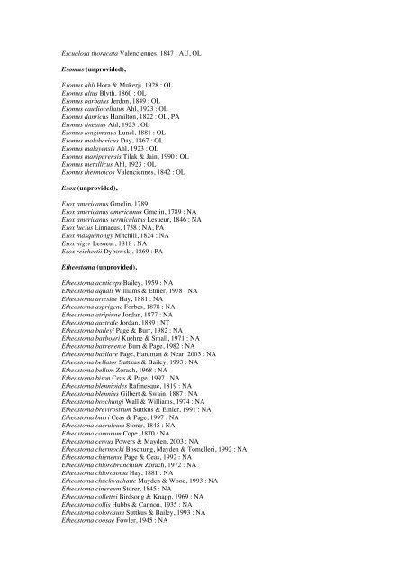 Vertebrates-Fish checkList - FADA