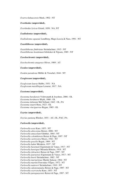 Vertebrates-Fish checkList - FADA