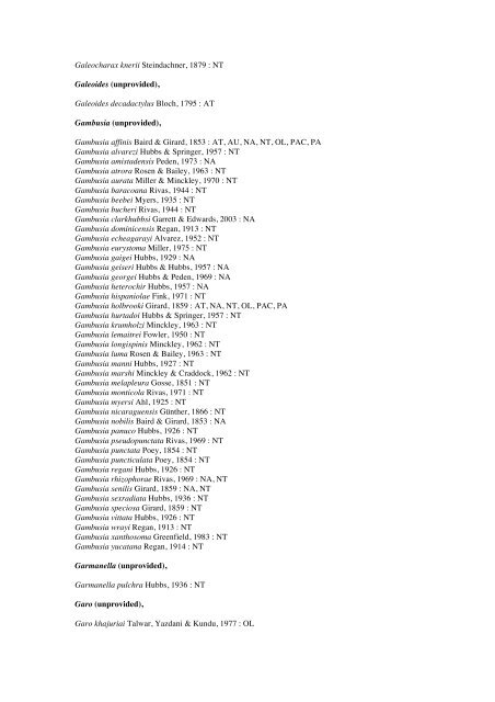 Vertebrates-Fish checkList - FADA