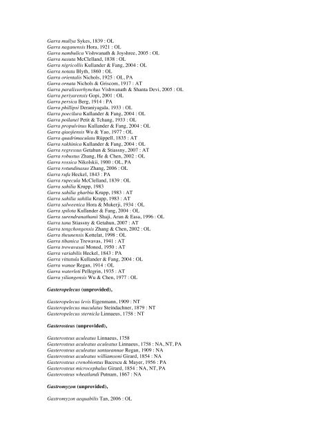 Vertebrates-Fish checkList - FADA