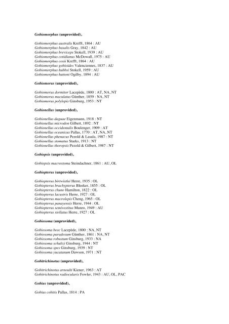 Vertebrates-Fish checkList - FADA