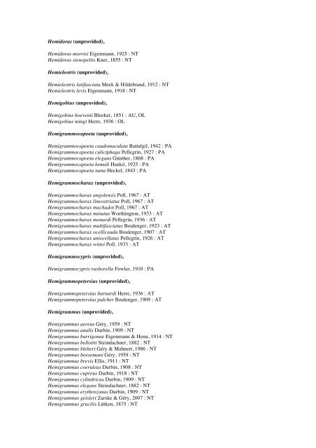 Vertebrates-Fish checkList - FADA