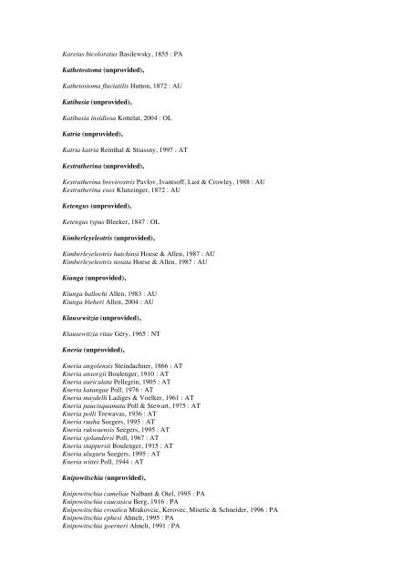 Vertebrates-Fish checkList - FADA