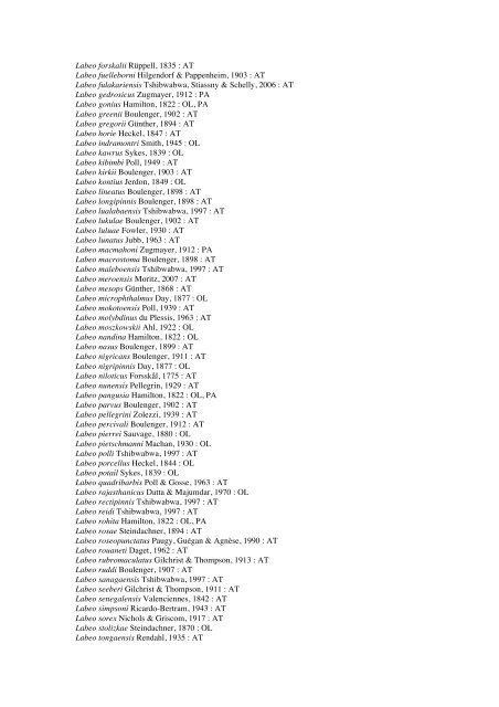 Vertebrates-Fish checkList - FADA