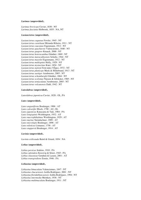 Vertebrates-Fish checkList - FADA