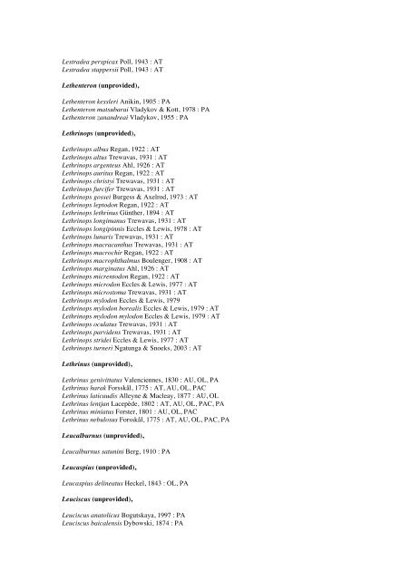 Vertebrates-Fish checkList - FADA