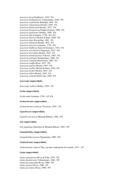 Vertebrates-Fish checkList - FADA