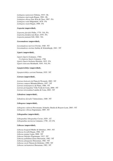 Vertebrates-Fish checkList - FADA