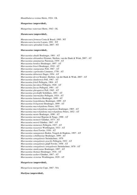 Vertebrates-Fish checkList - FADA