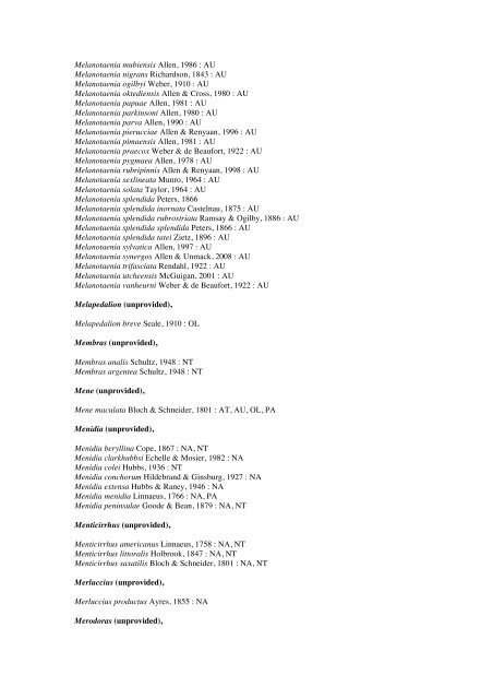 Vertebrates-Fish checkList - FADA