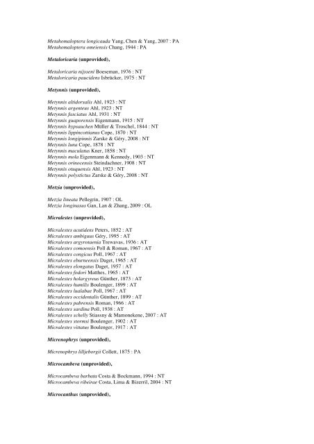 Vertebrates-Fish checkList - FADA