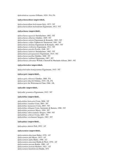 Vertebrates-Fish checkList - FADA