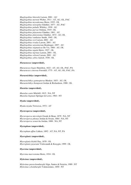 Vertebrates-Fish checkList - FADA