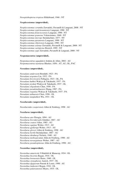 Vertebrates-Fish checkList - FADA