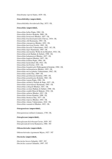 Vertebrates-Fish checkList - FADA