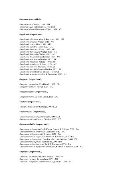 Vertebrates-Fish checkList - FADA