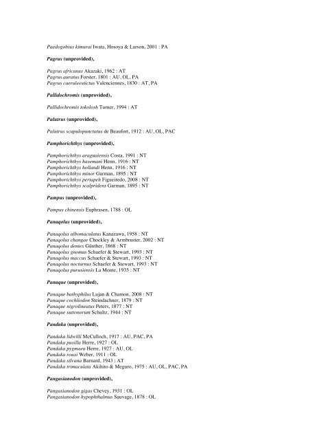 Vertebrates-Fish checkList - FADA