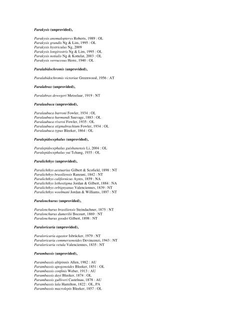 Vertebrates-Fish checkList - FADA