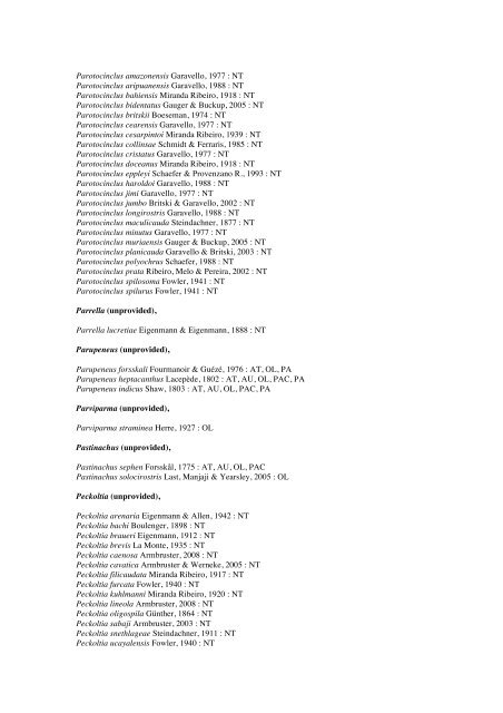 Vertebrates-Fish checkList - FADA