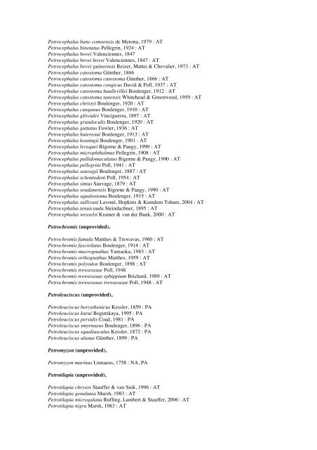 Vertebrates-Fish checkList - FADA