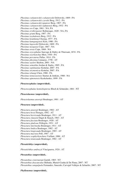 Vertebrates-Fish checkList - FADA