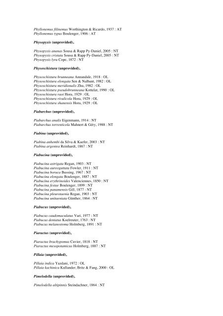 Vertebrates-Fish checkList - FADA