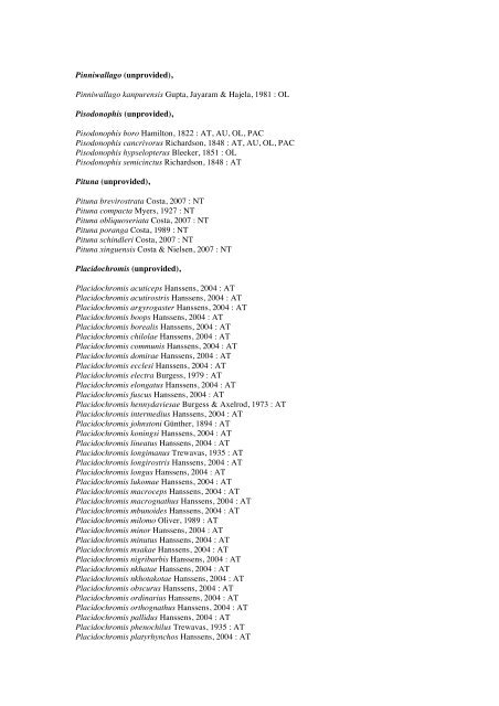 Vertebrates-Fish checkList - FADA