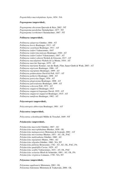 Vertebrates-Fish checkList - FADA