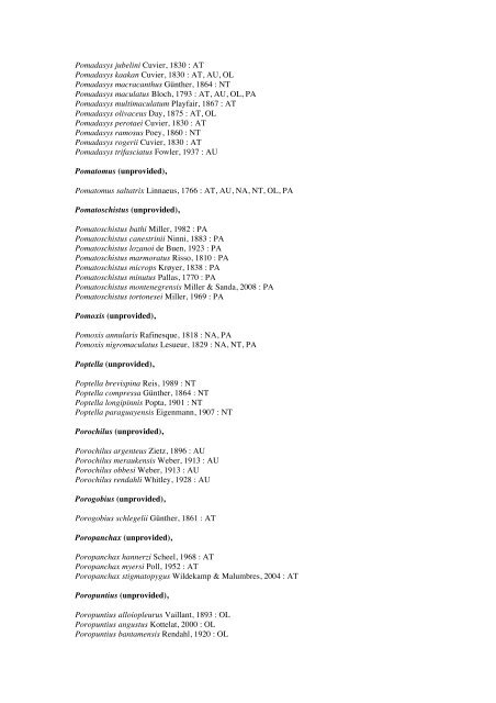 Vertebrates-Fish checkList - FADA