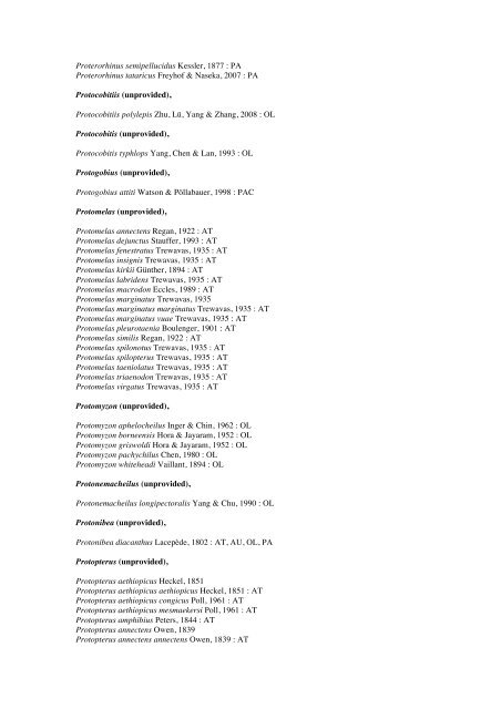 Vertebrates-Fish checkList - FADA