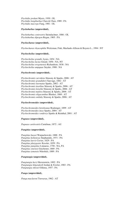 Vertebrates-Fish checkList - FADA