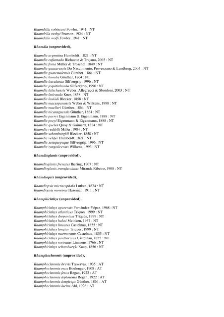 Vertebrates-Fish checkList - FADA