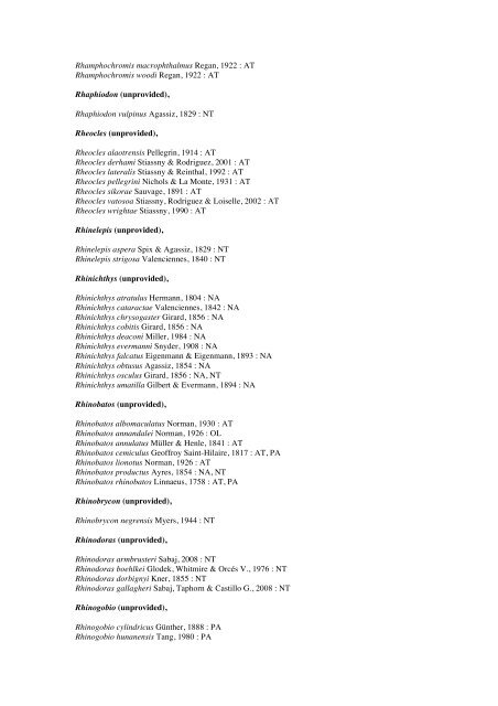 Vertebrates-Fish checkList - FADA