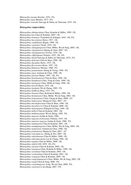 Vertebrates-Fish checkList - FADA