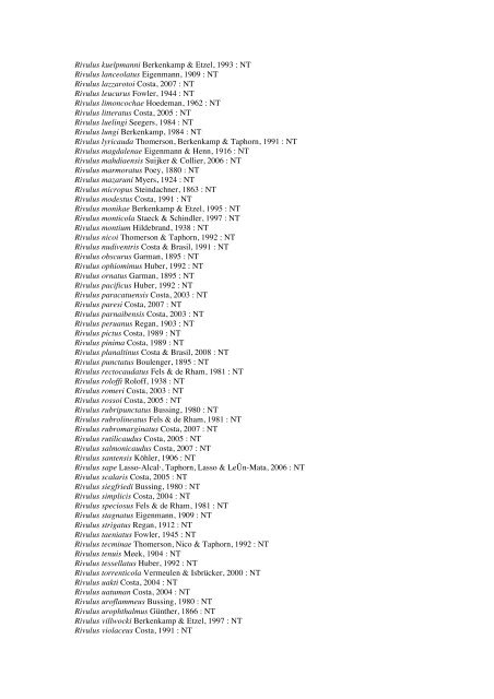 Vertebrates-Fish checkList - FADA