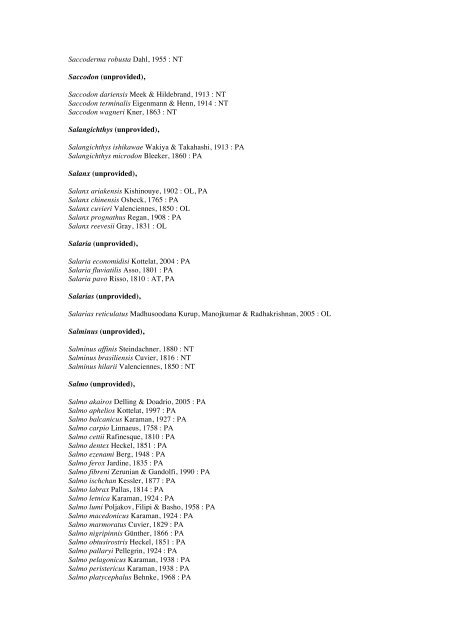 Vertebrates-Fish checkList - FADA