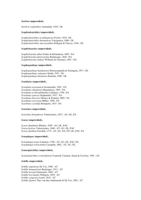 Vertebrates-Fish checkList - FADA