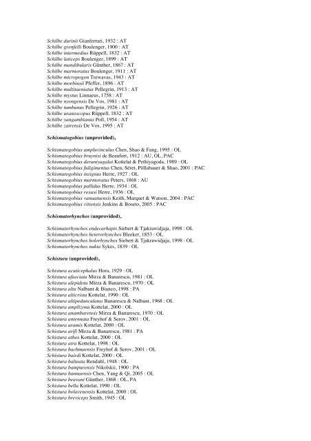 Vertebrates-Fish checkList - FADA