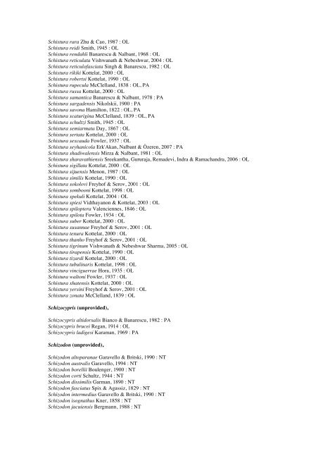 Vertebrates-Fish checkList - FADA