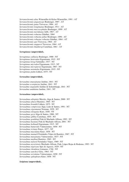 Vertebrates-Fish checkList - FADA