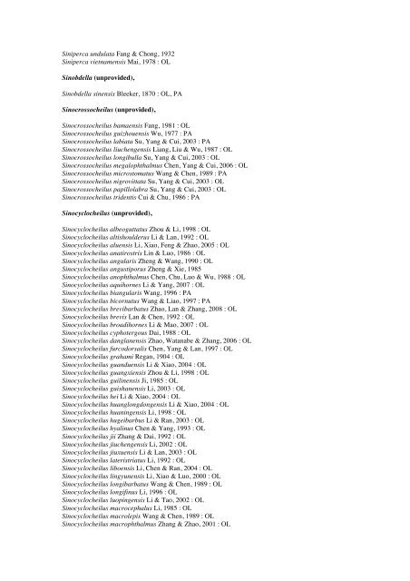 Vertebrates-Fish checkList - FADA