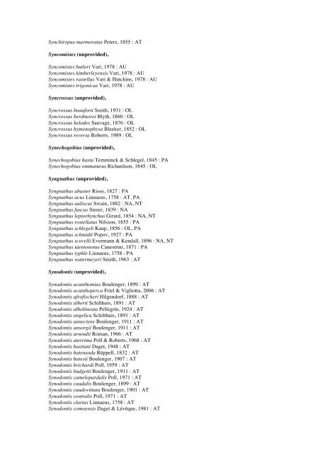 Vertebrates-Fish checkList - FADA