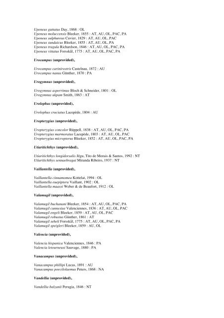 Vertebrates-Fish checkList - FADA