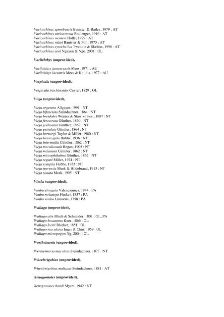 Vertebrates-Fish checkList - FADA