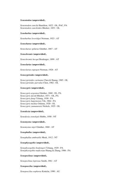 Vertebrates-Fish checkList - FADA