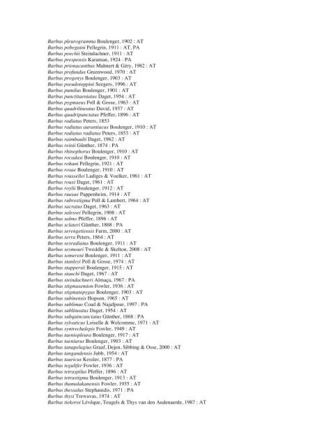 Vertebrates-Fish checkList - FADA