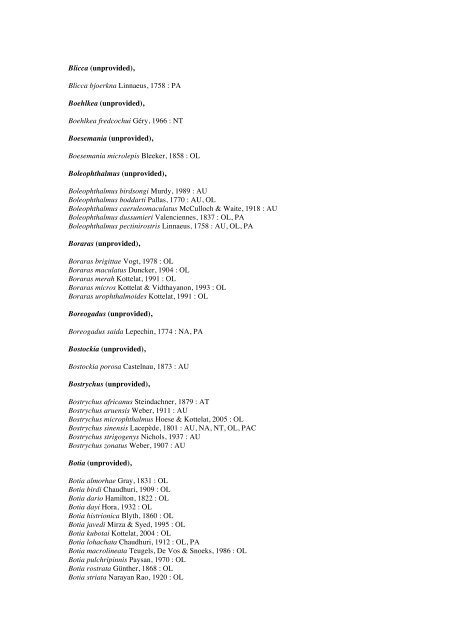 Vertebrates-Fish checkList - FADA