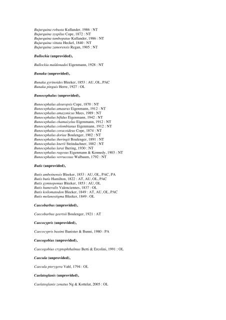 Vertebrates-Fish checkList - FADA