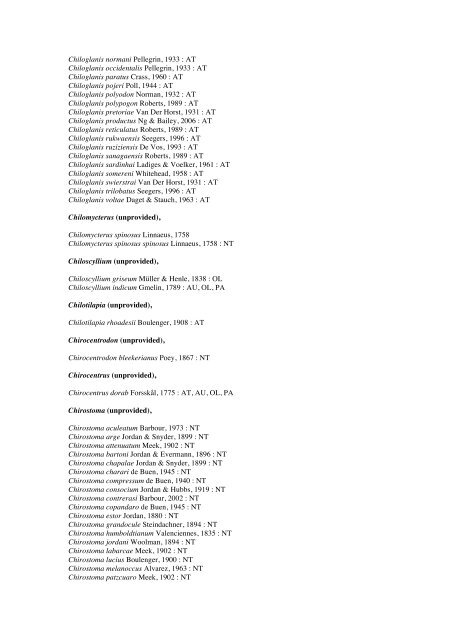 Vertebrates-Fish checkList - FADA