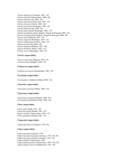 Vertebrates-Fish checkList - FADA